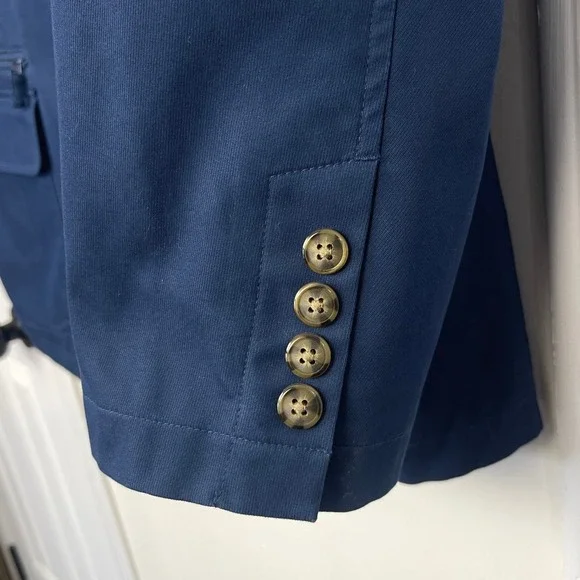 VTG LL Bean Travel Blazer Chore Field Jacket 50L Tall Cotton Canvas Coolmax Blue - Picture 15 of 15